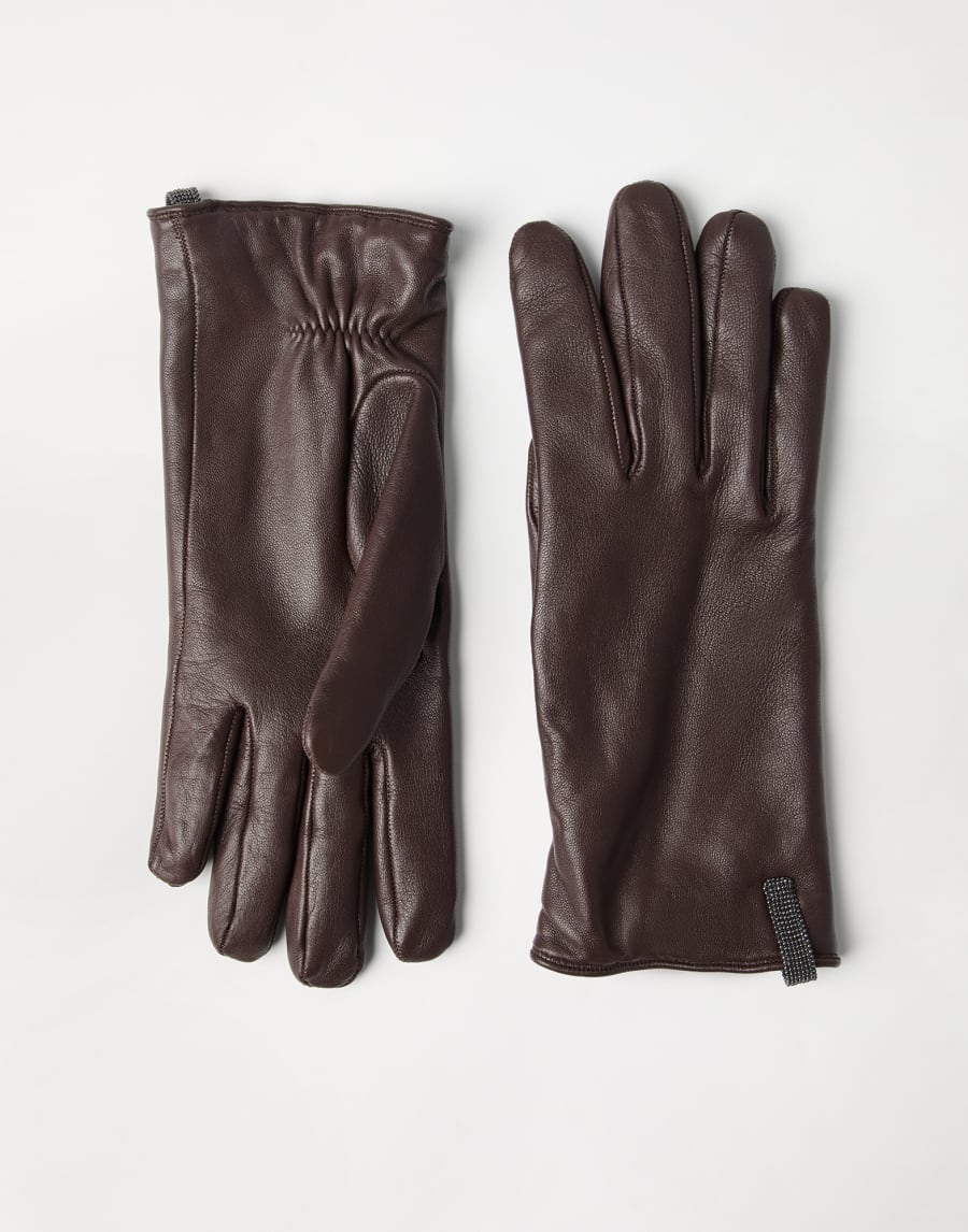 Nappa leather gloves Chocolate Woman - Brunello Cucinelli