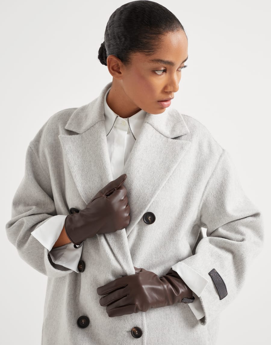 Nappa leather gloves Chocolate Woman - Brunello Cucinelli