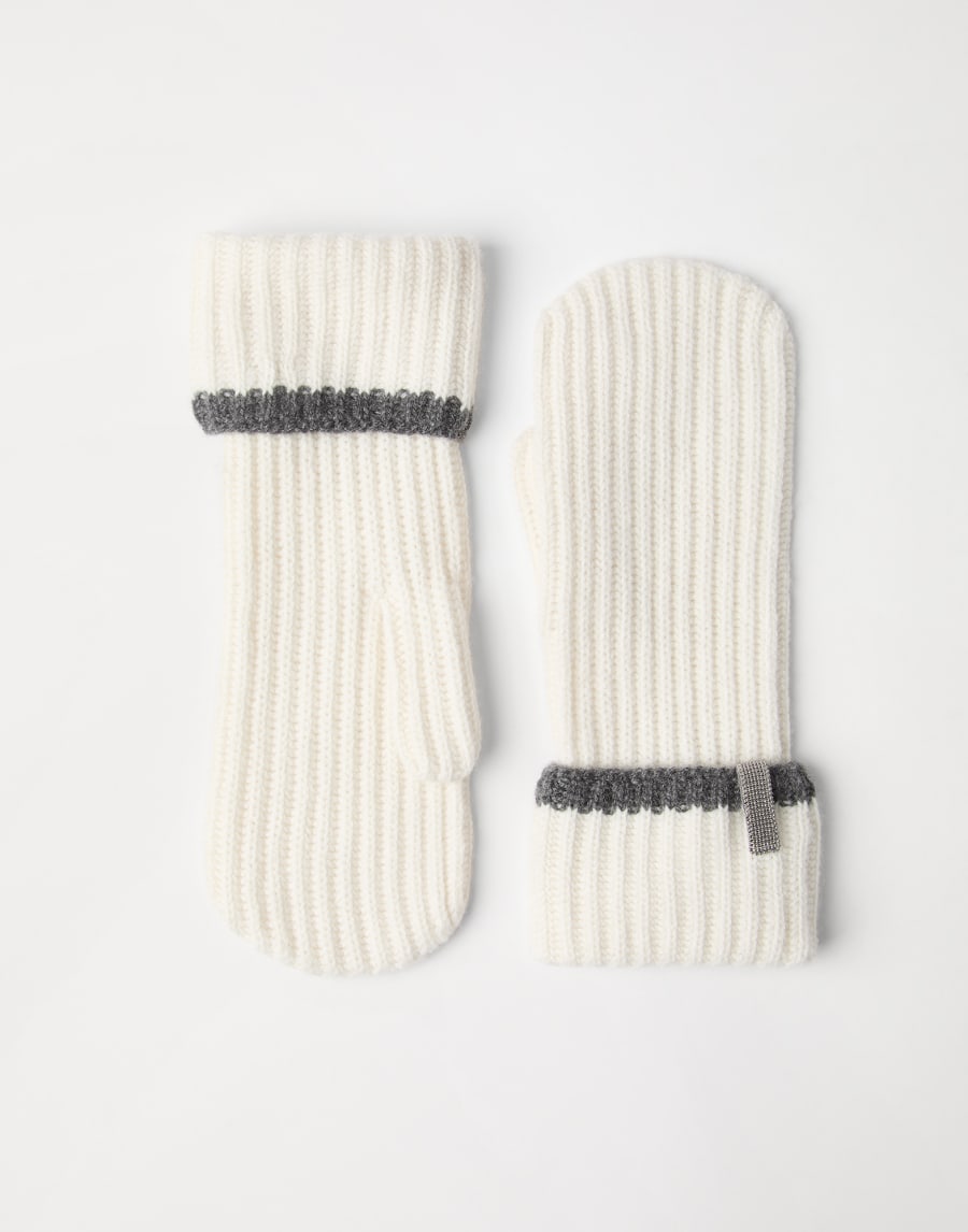 Knit mittens with monili Panama Woman - Brunello Cucinelli