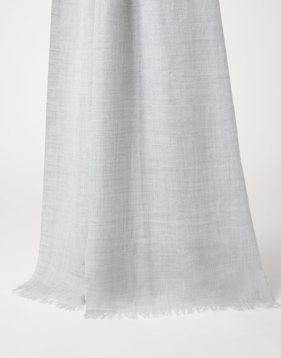 Cashmere and silk scarf Light Grey Woman - Brunello Cucinelli