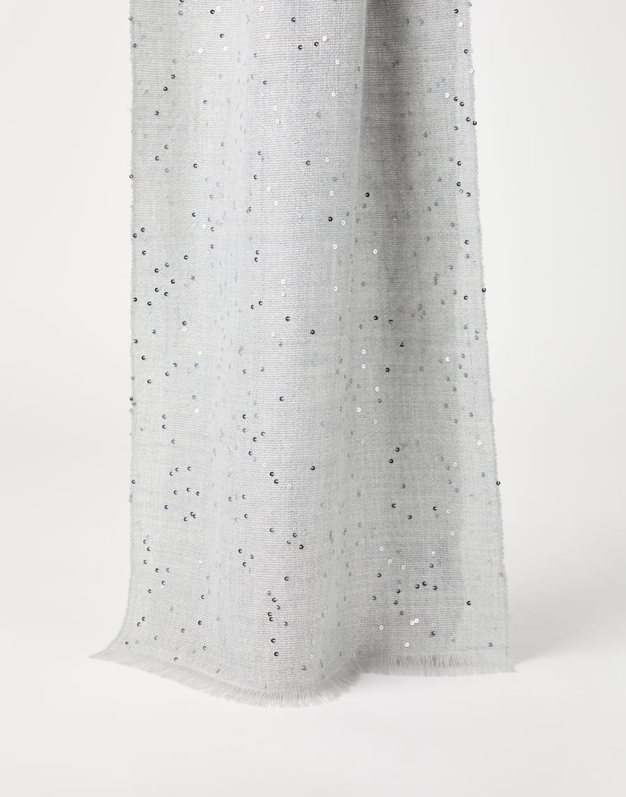 Cashmere and silk Diamond yarn scarf Pebble Woman - Brunello Cucinelli