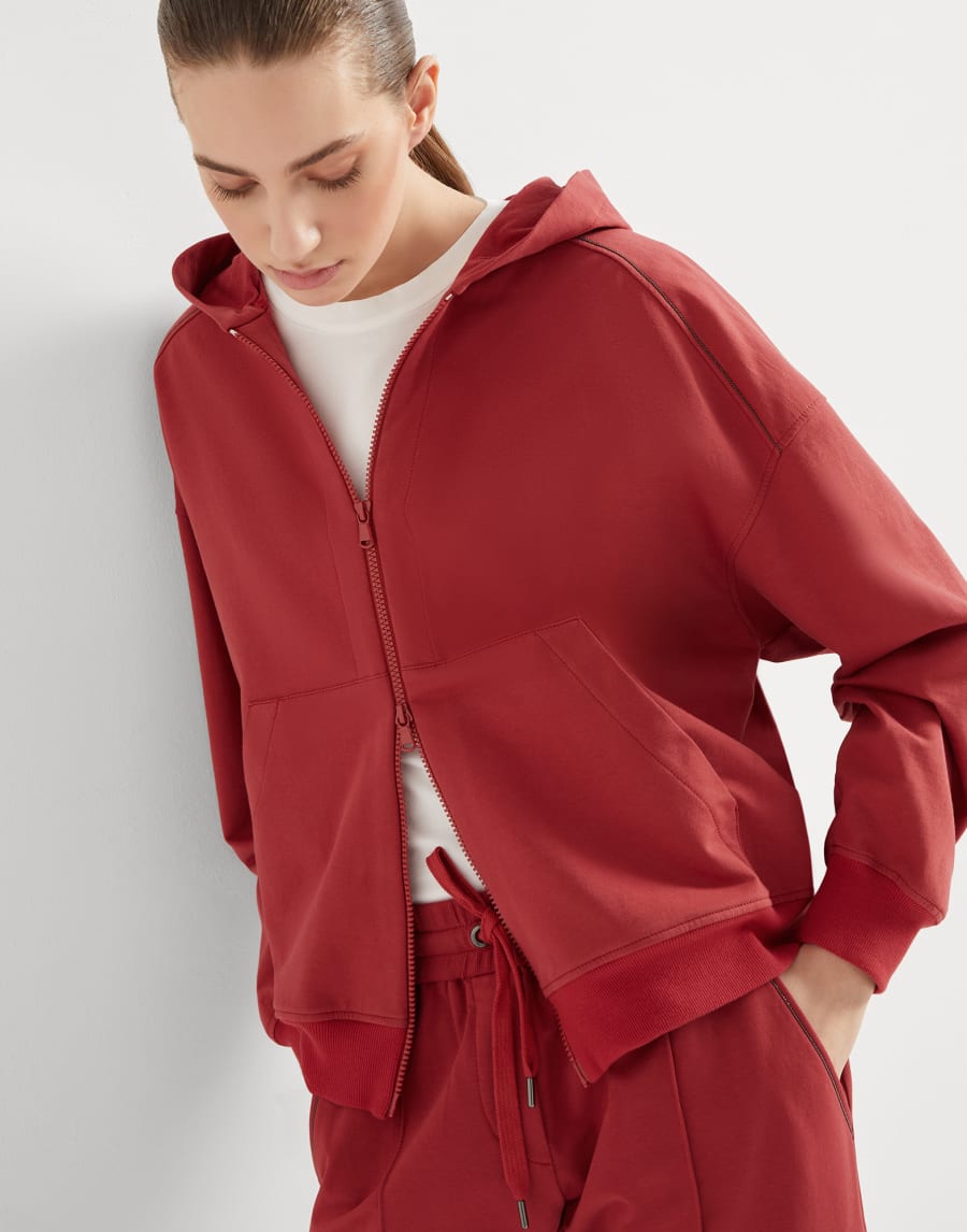 Lightweight French terry sweatshirt Red Woman - Brunello Cucinelli