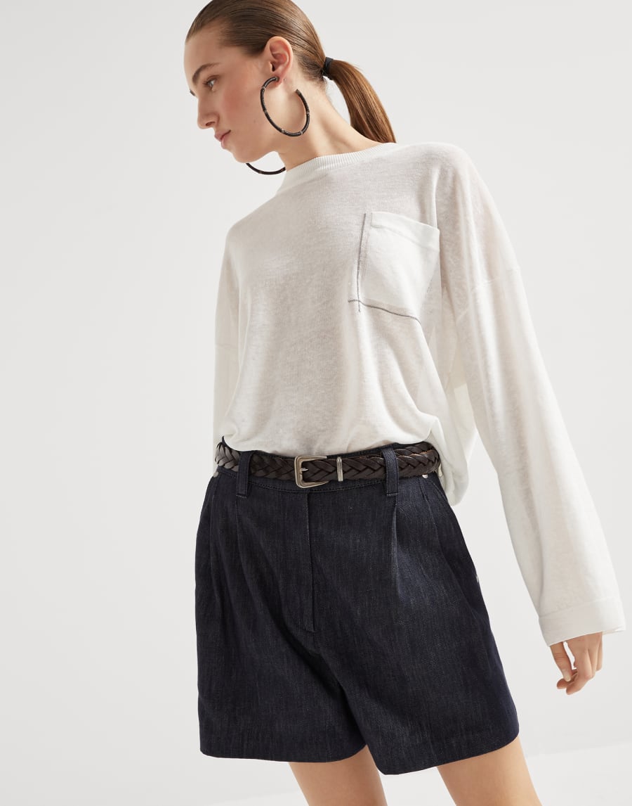 Sweater with monili White Woman - Brunello Cucinelli