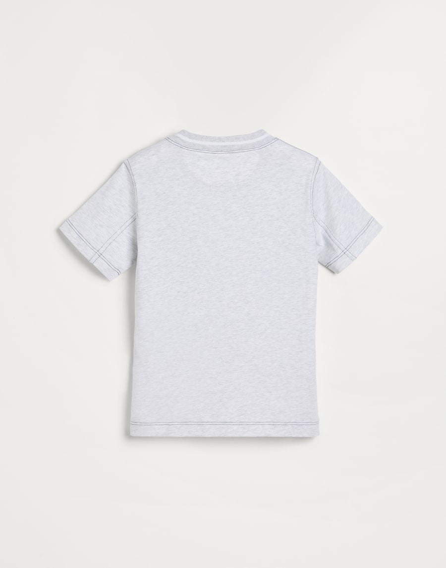T-shirt with Surf graphic Pearl Grey Boys - Brunello Cucinelli