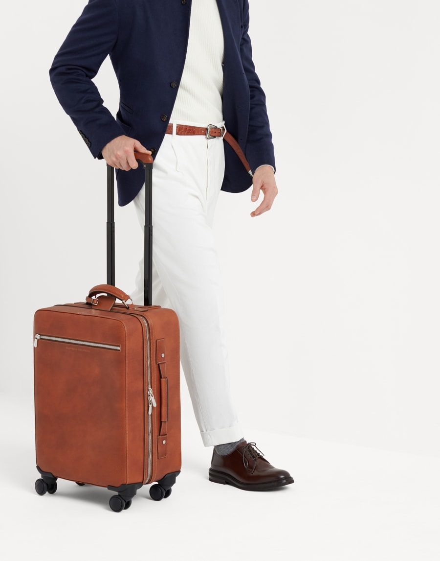 粒面小牛皮拉杆箱 铜 男款 - Brunello Cucinelli