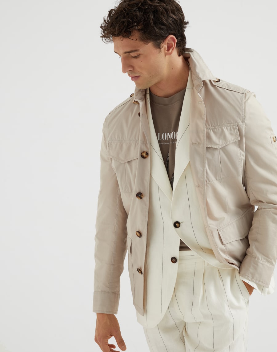 耐水加工 サファリジャケット クールベージュ メンズ - Brunello Cucinelli