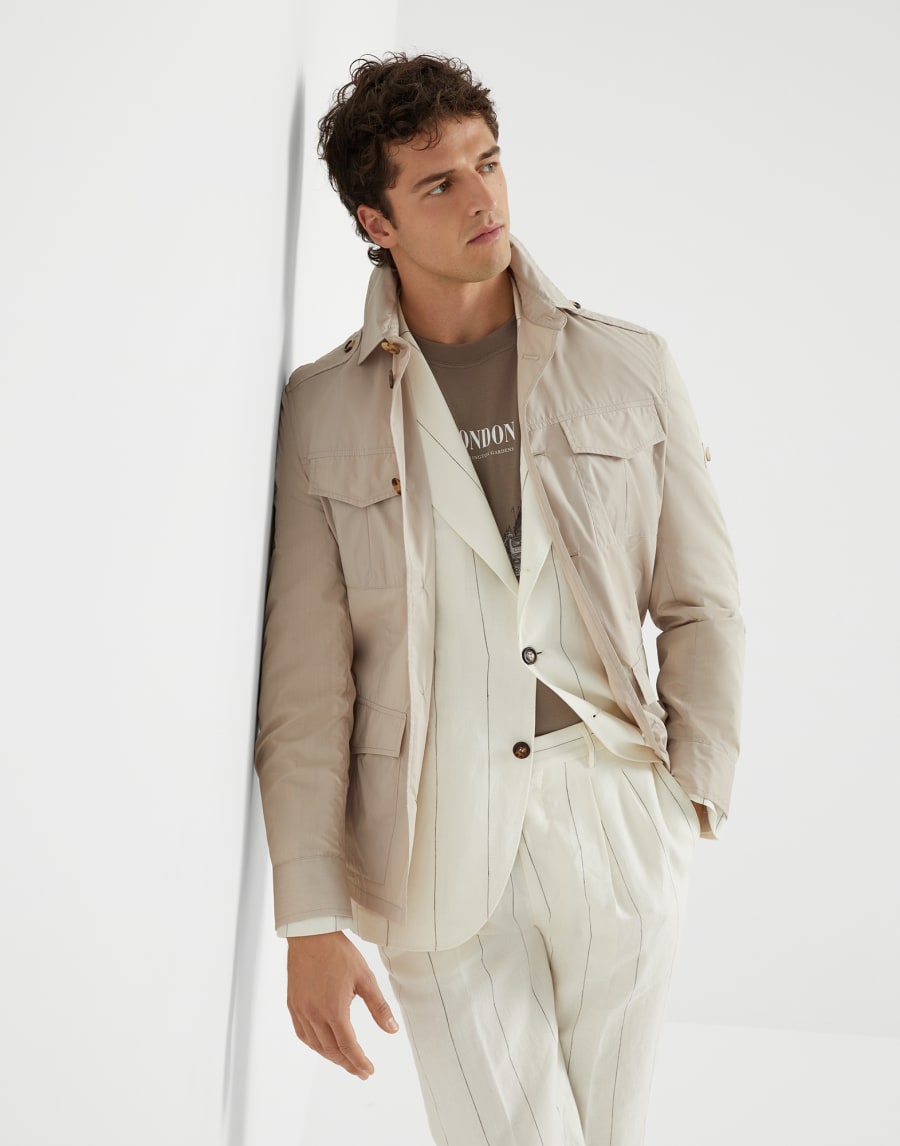 Водоотталкивающая куртка-сафари Холодный Бежевый Мужчина - Brunello Cucinelli