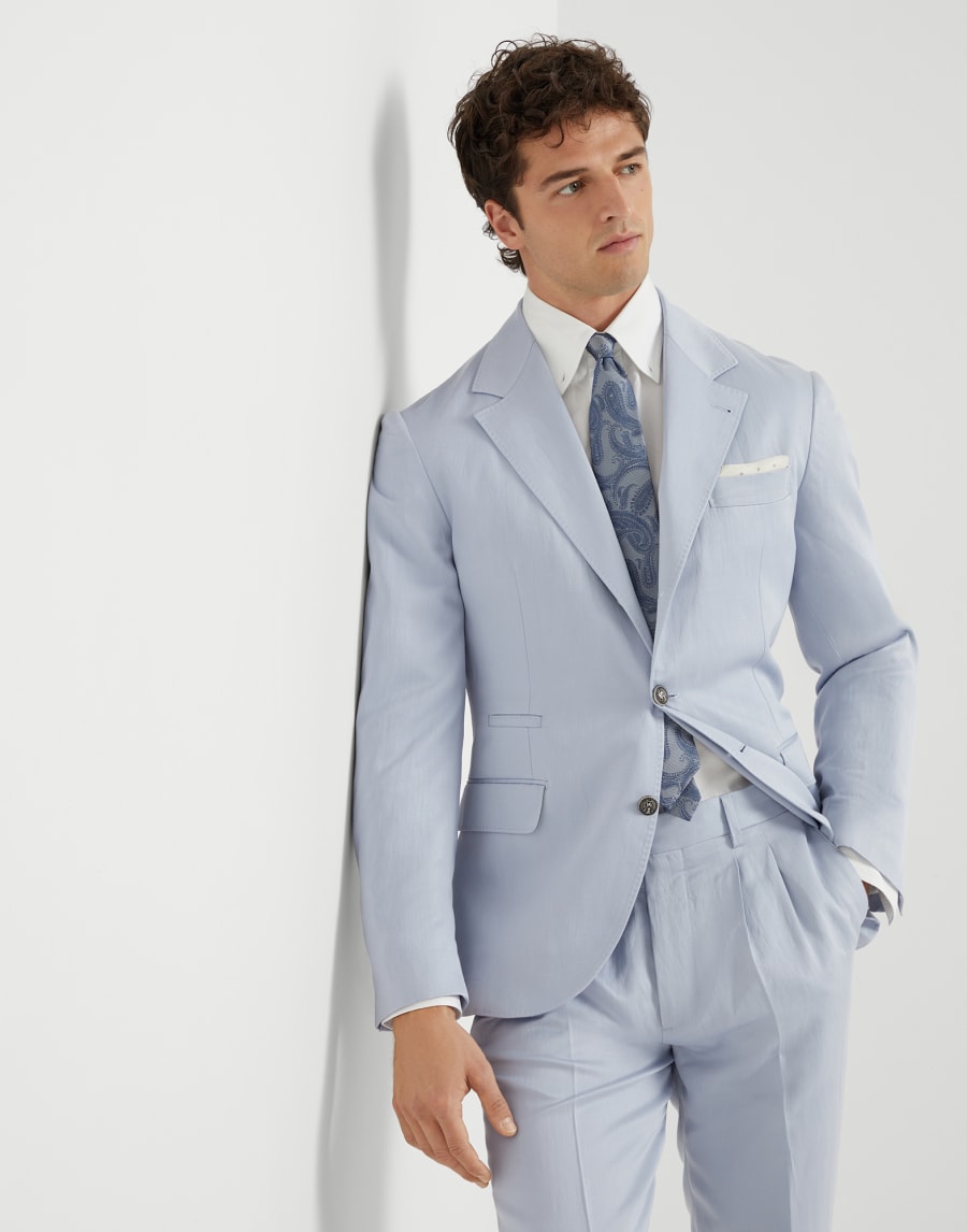 Veste en sergé Gris Clair Homme - Brunello Cucinelli