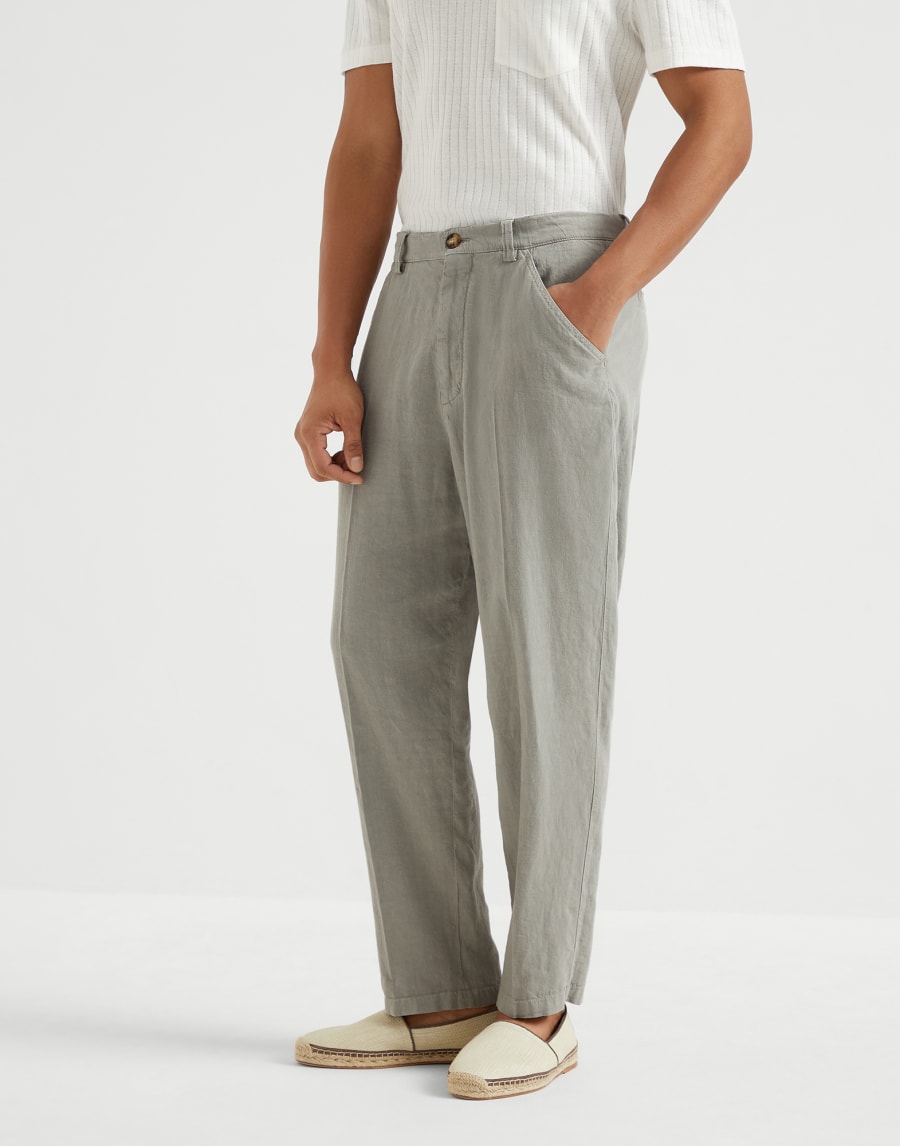 Pantalón leisure fit Khaki Hombre - Brunello Cucinelli