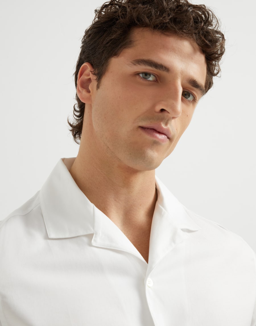 成衣染色衬衫 白色 男款 - Brunello Cucinelli