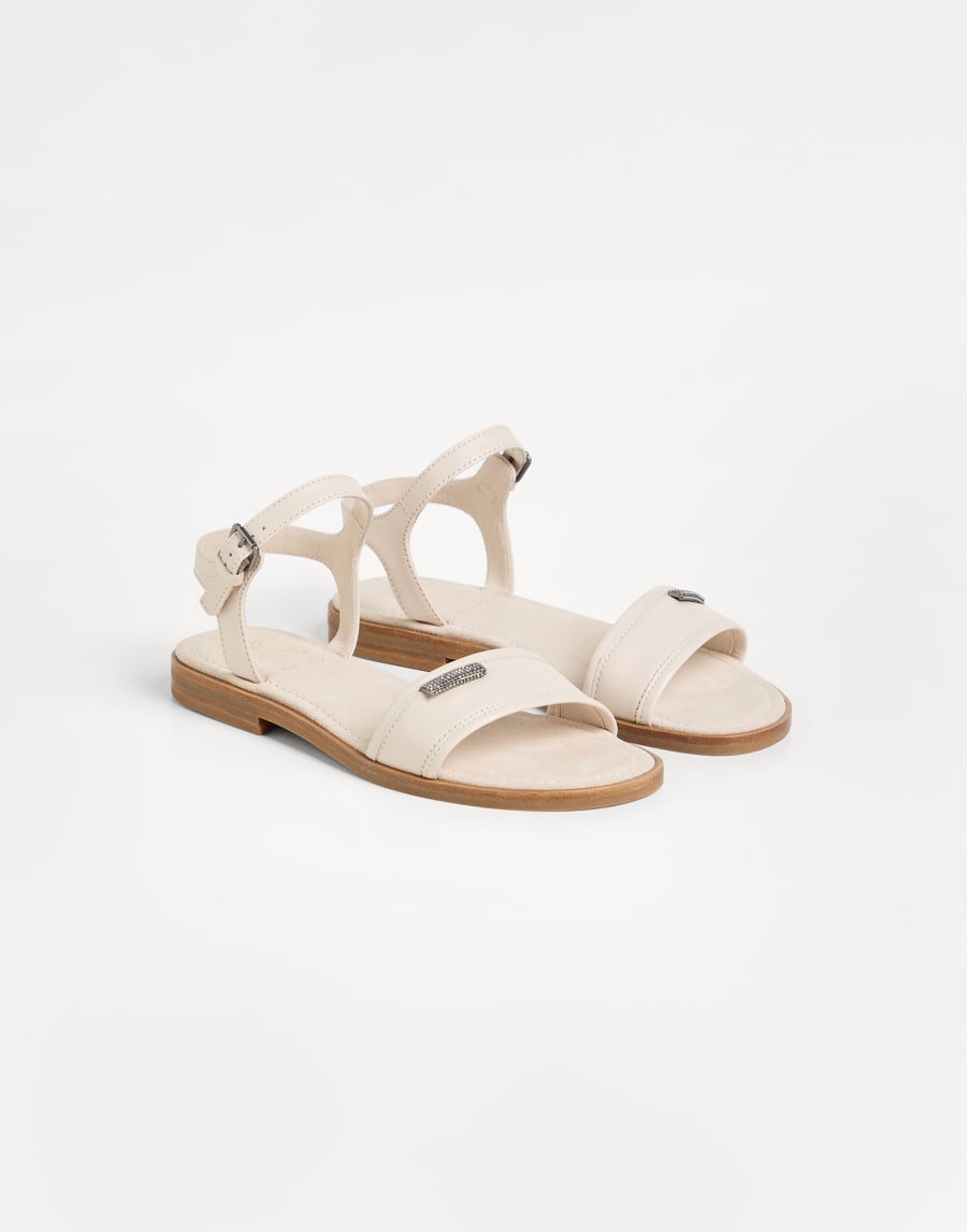 モニーレ付き サンダル ライトブラウン ガールズ - Brunello Cucinelli
