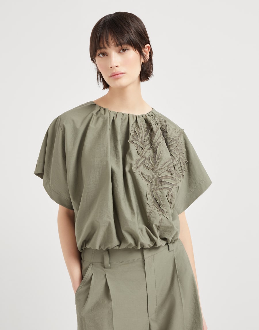 Flora Appliqué blouse Green Woman - Brunello Cucinelli