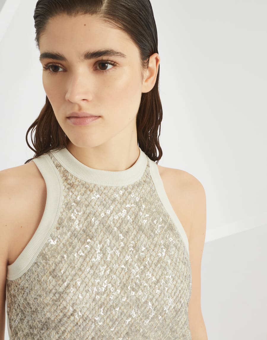 Топ Dazzling Embroidery Светло-Серый Женщина - Brunello Cucinelli