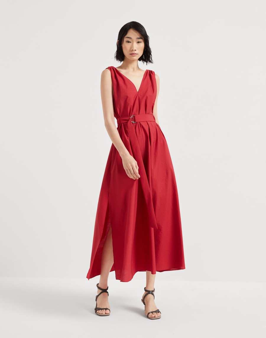 府绸面料连衣裙 红色 女款 - Brunello Cucinelli