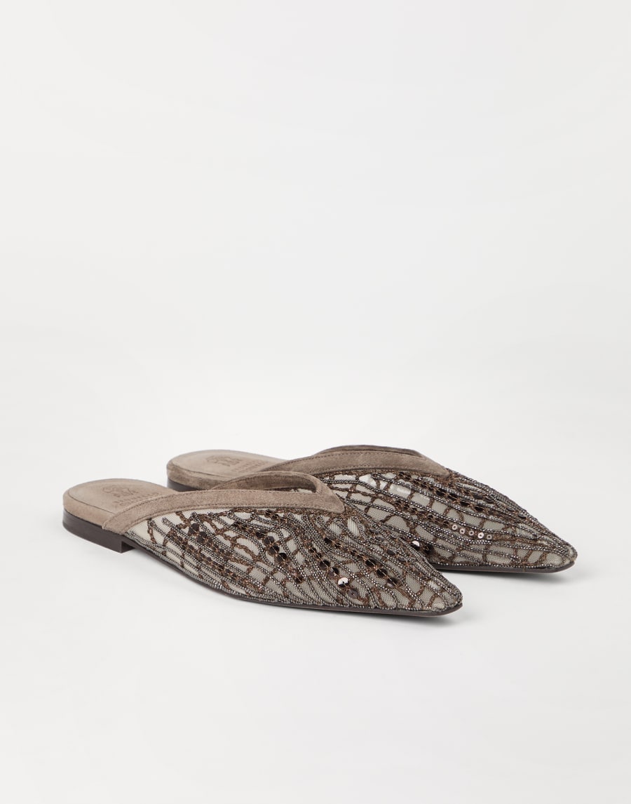 Abstract Embroidery flats Chocolate Woman - Brunello Cucinelli