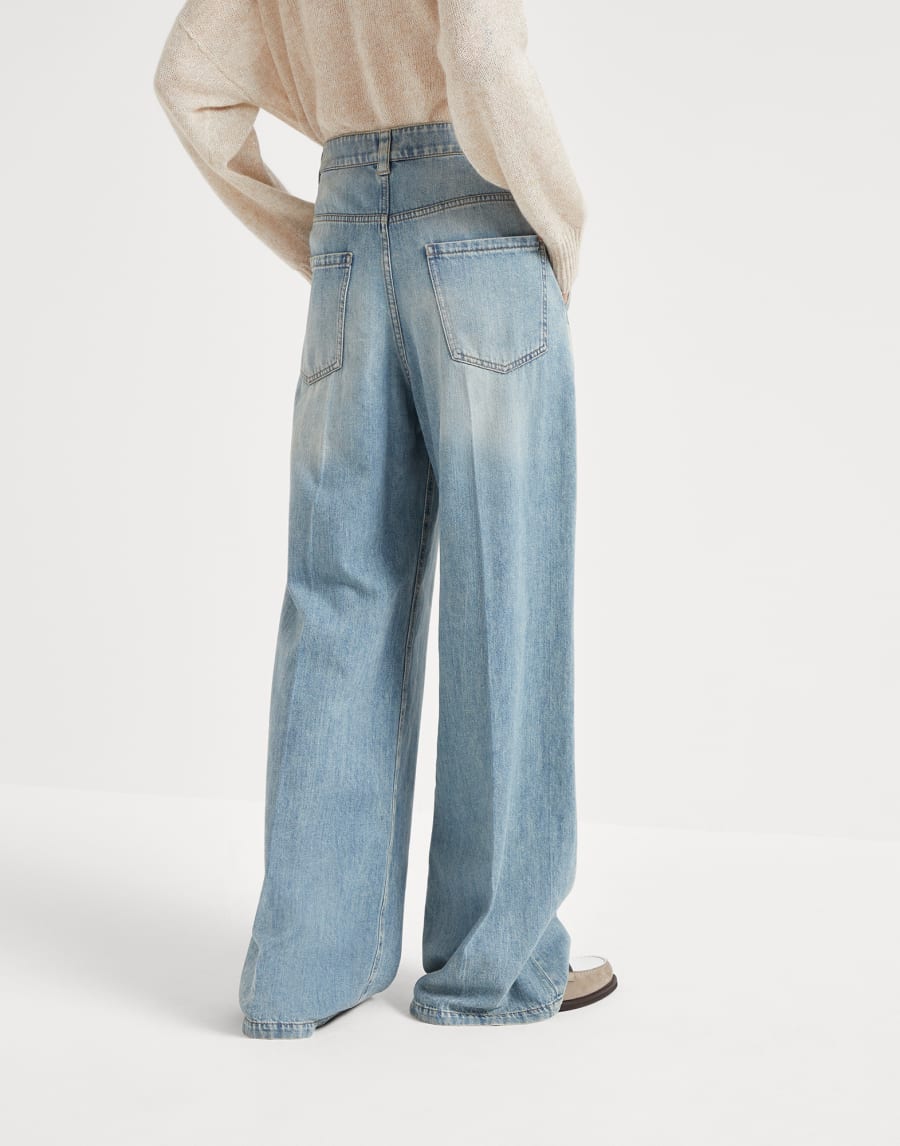 Брюки из денима Soft Светлый Деним Женщина - Brunello Cucinelli