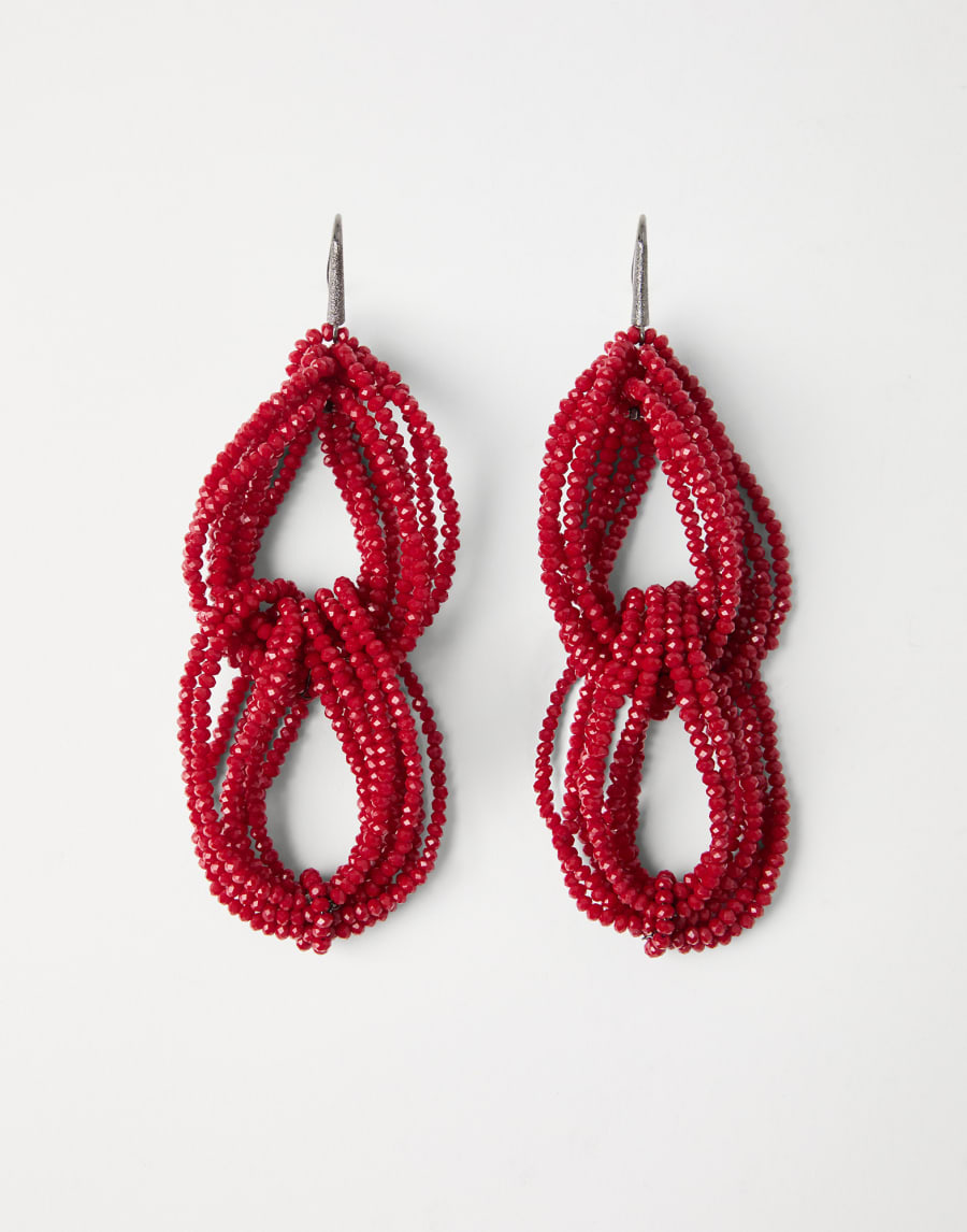 Boucles d’oreille verre et argent Rouge Femme - Brunello Cucinelli