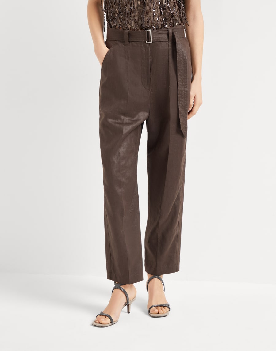 Ergonomic Chino trousers Chocolate Woman - Brunello Cucinelli