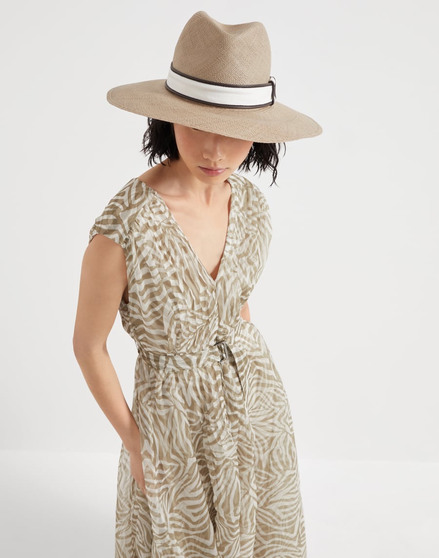 Abito Ethnic Print Khaki Donna - Brunello Cucinelli