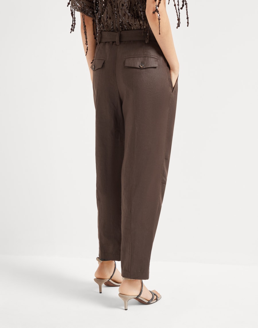 Ergonomic Chino trousers Chocolate Woman - Brunello Cucinelli
