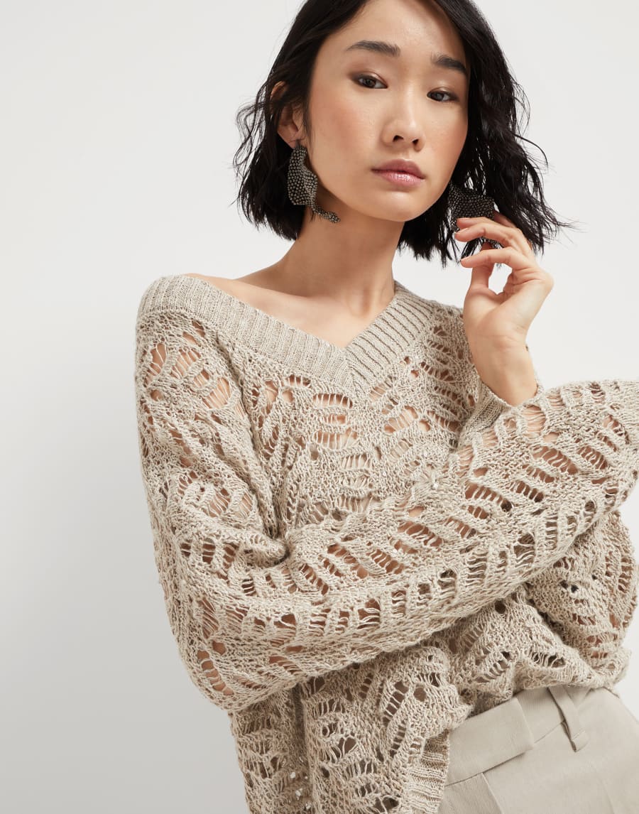 Джемпер Foliage Lace Натуральный Женщина - Brunello Cucinelli