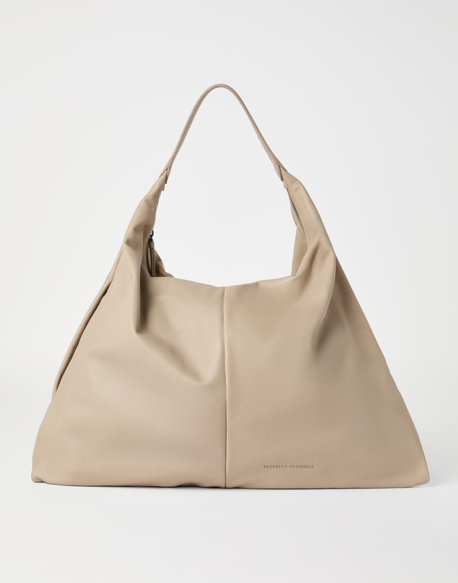 Borsa Hobo Swing in nappa Beige Donna - Brunello Cucinelli