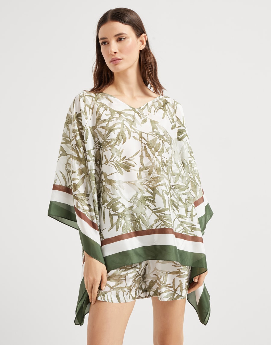 Top Herbarium Print Verde Donna - Brunello Cucinelli