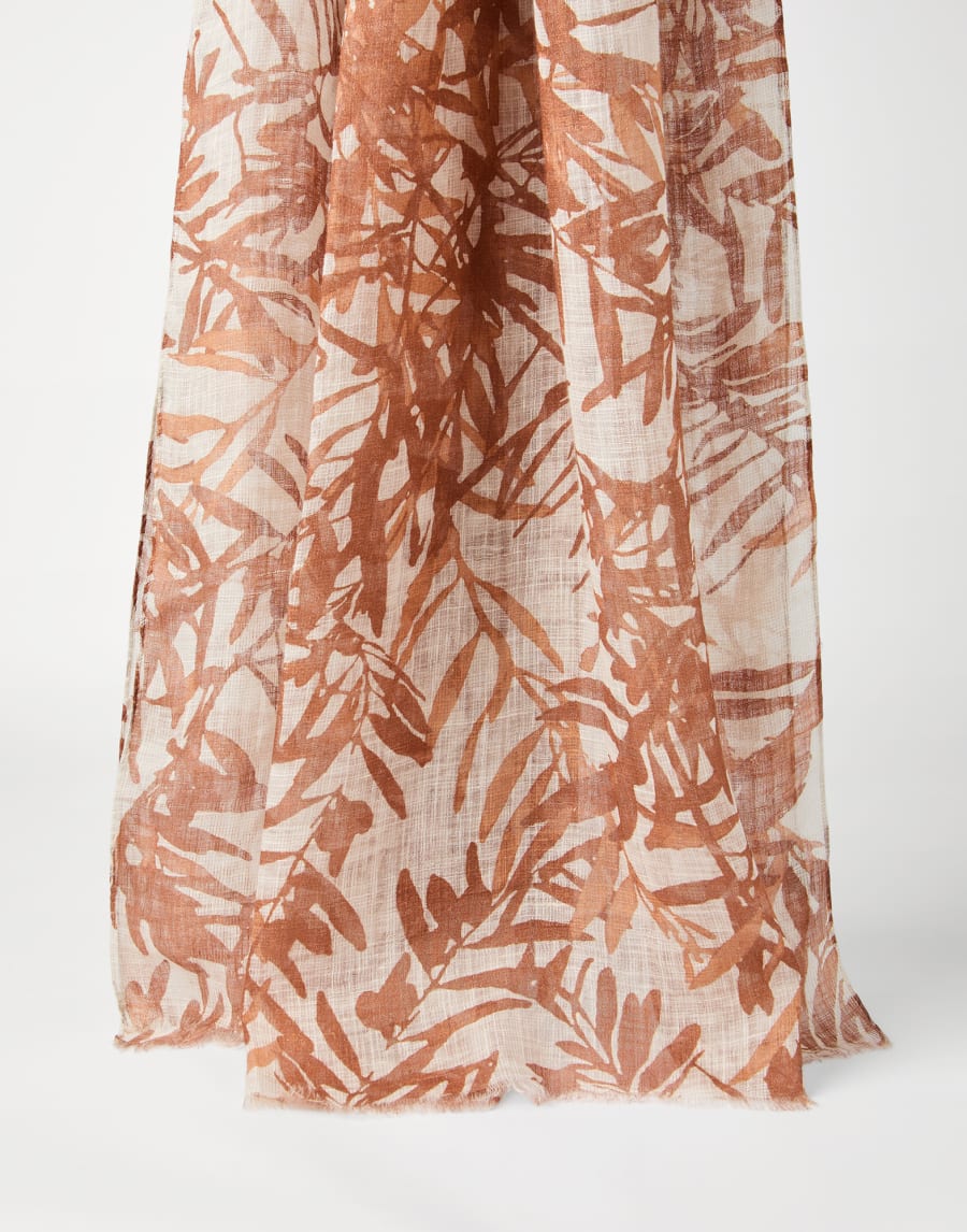 Herbarium Print scarf Red Woman - Brunello Cucinelli
