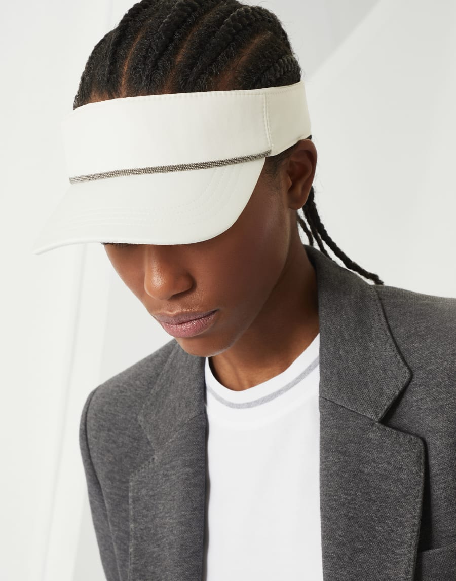 Nylon visor with monili White Woman - Brunello Cucinelli