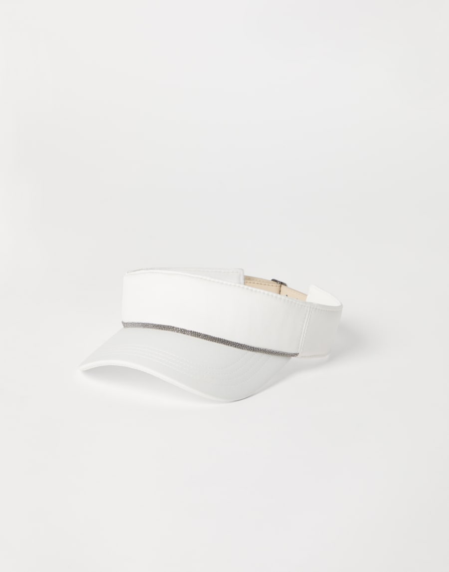 Nylon visor with monili White Woman - Brunello Cucinelli