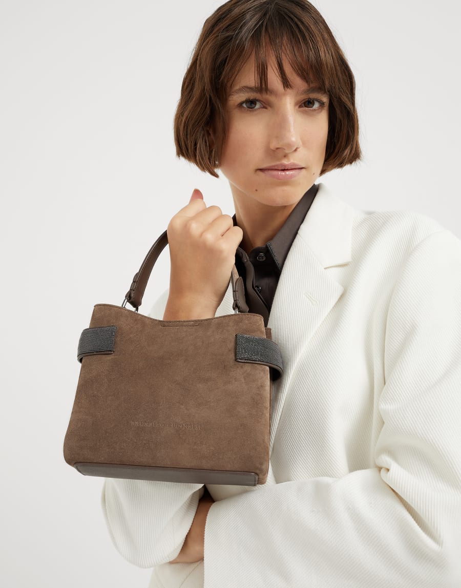Small Top-Handle Essence bag Brown Woman - Brunello Cucinelli