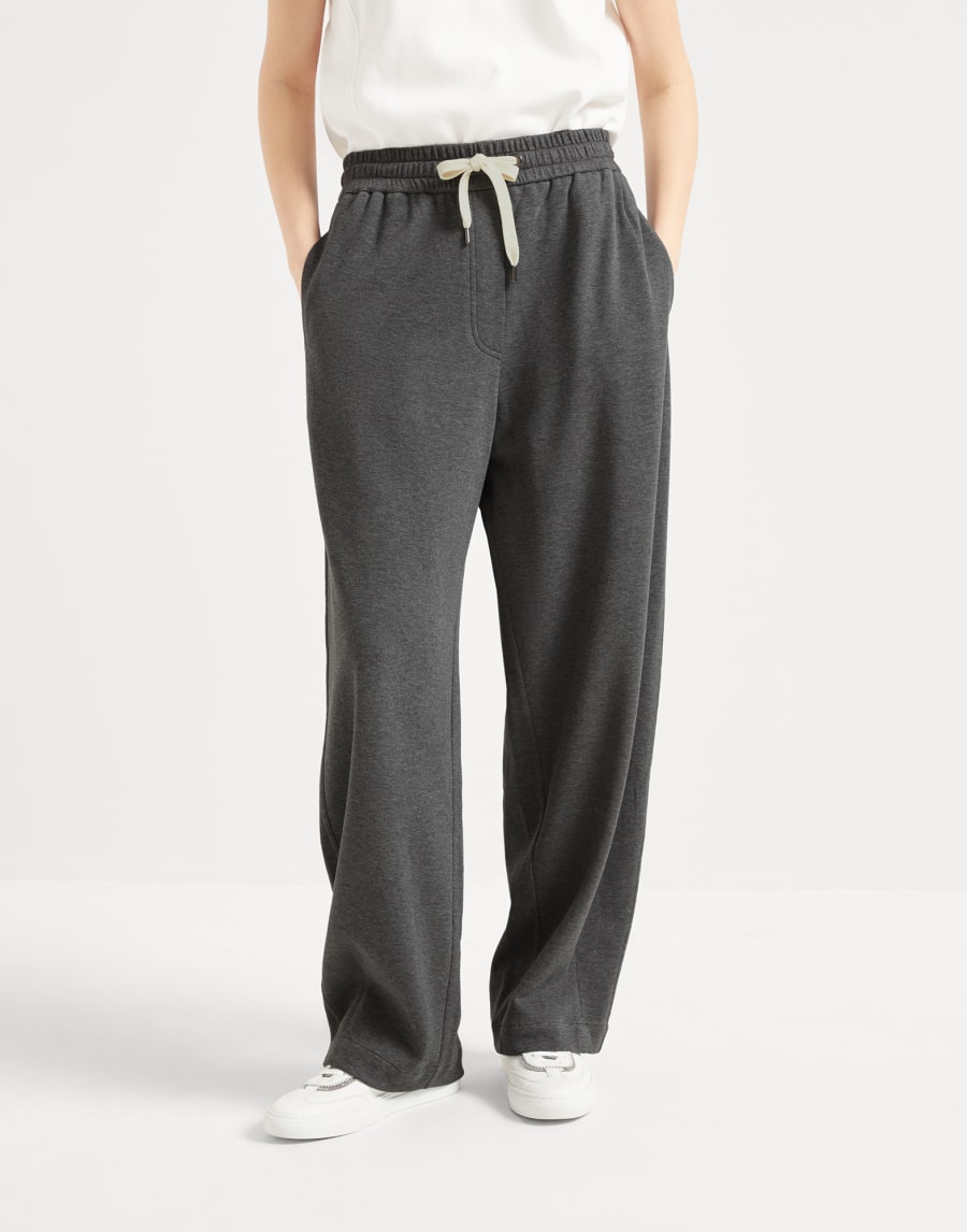 Pique Track trousers Lead Woman - Brunello Cucinelli