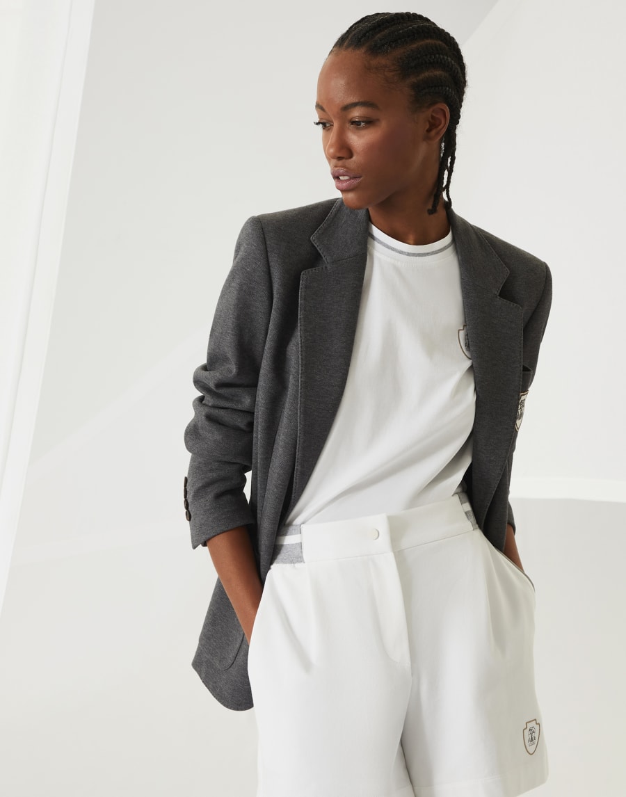 Veste en piqué Plomb Femme - Brunello Cucinelli
