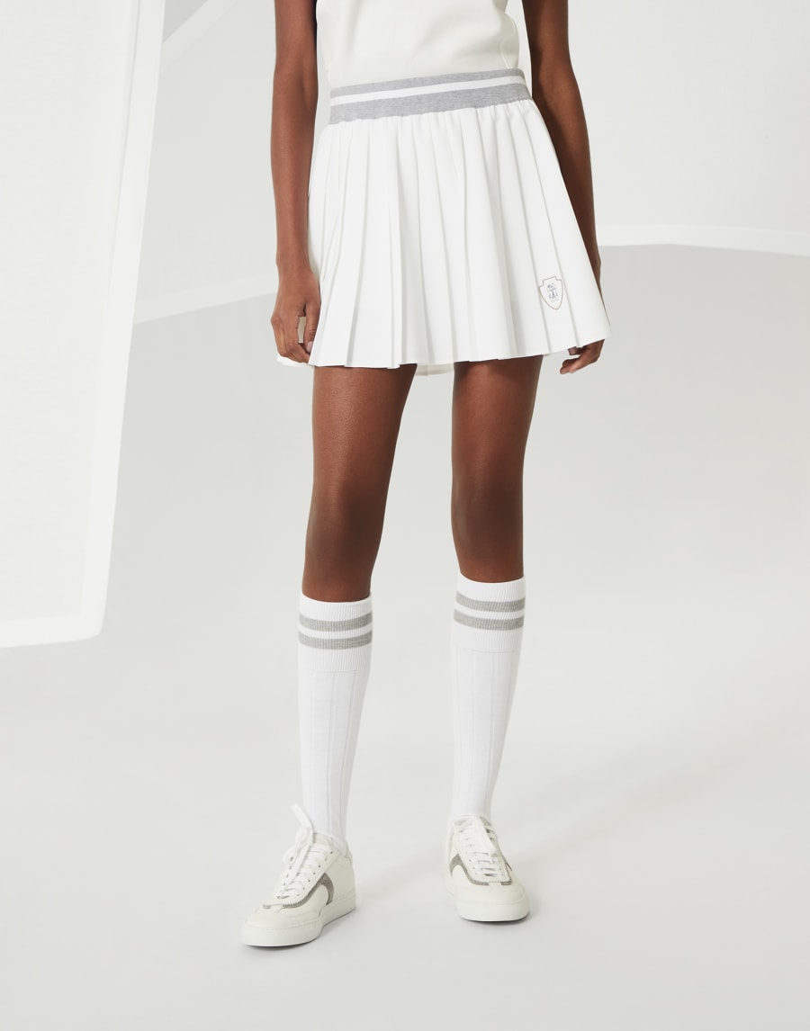 Юбка Pleated с логотипом Белый Женщина - Brunello Cucinelli
