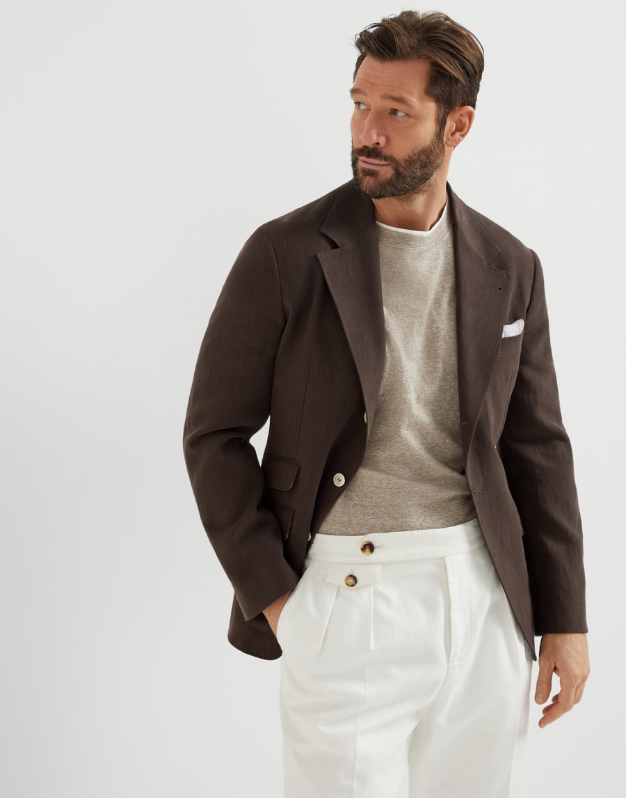 T-shirt with faux-layering Bark Man - Brunello Cucinelli