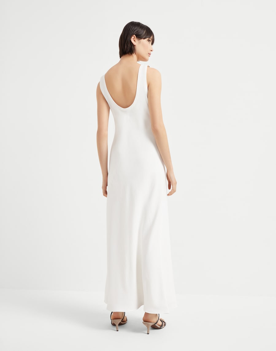 Платье Tank из твила Fluid Белый Женщина - Brunello Cucinelli