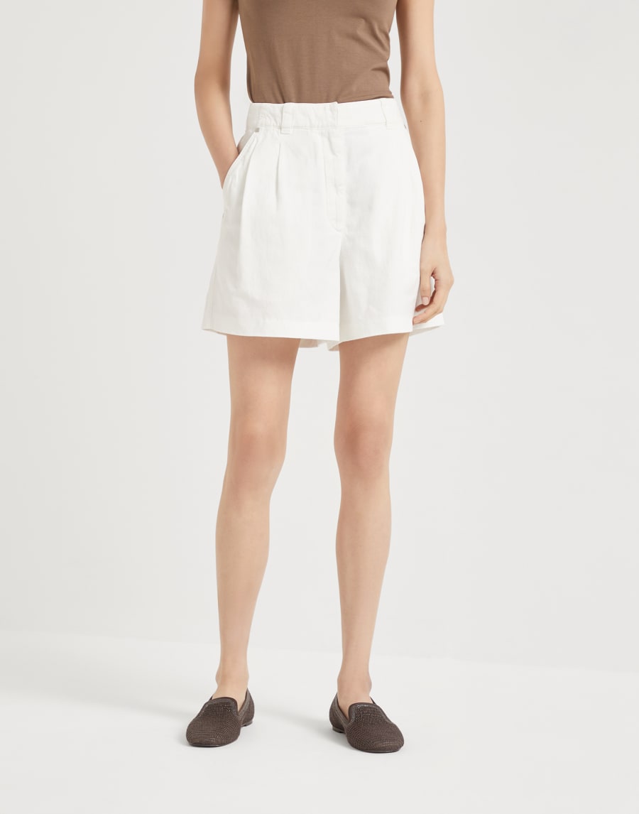 モニーレ付き バギーショートパンツ ホワイト レディース - Brunello Cucinelli