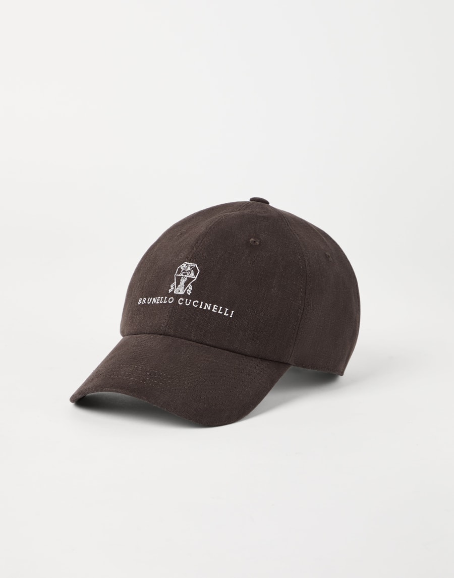 徽标装饰篮球帽 棕色 男款 - Brunello Cucinelli
