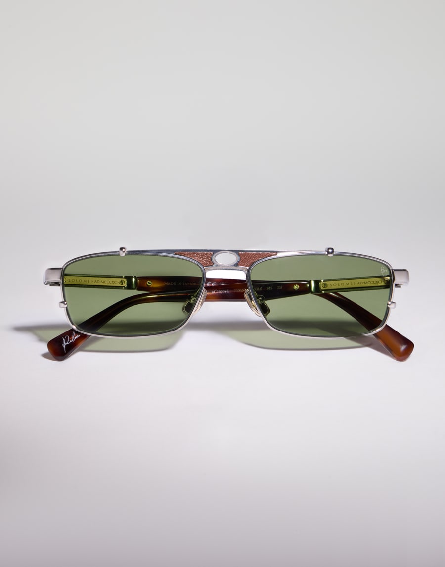 Paloma titanium sunglasses Silver / Havana Eyewear - Brunello Cucinelli