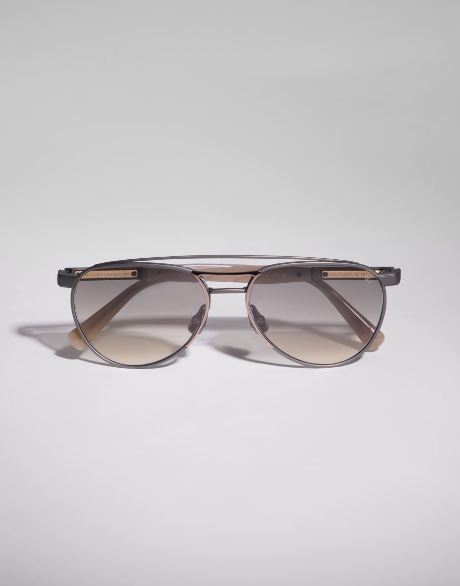 Aviator titanium sunglasses Matte Grey / Sand Eyewear - Brunello Cucinelli