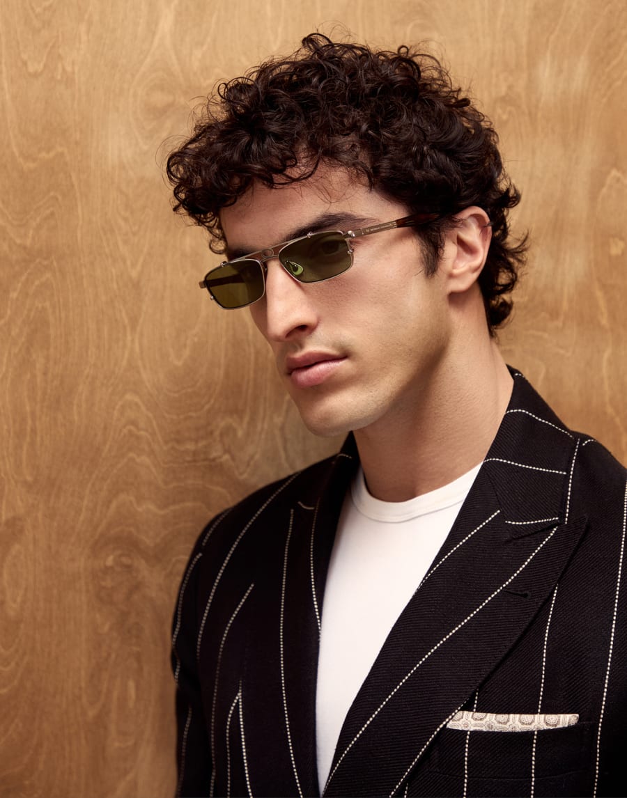 Paloma titanium sunglasses Silver / Havana Eyewear - Brunello Cucinelli