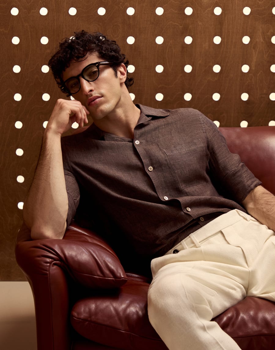 Round acetate frame Black Eyewear - Brunello Cucinelli