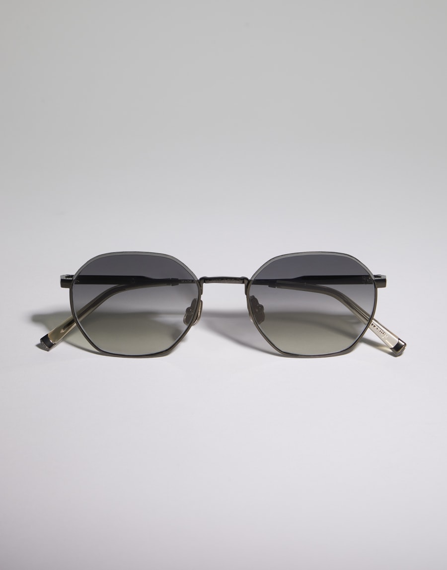 Geometric titanium sunglasses Matte Gray Eyewear - Brunello Cucinelli