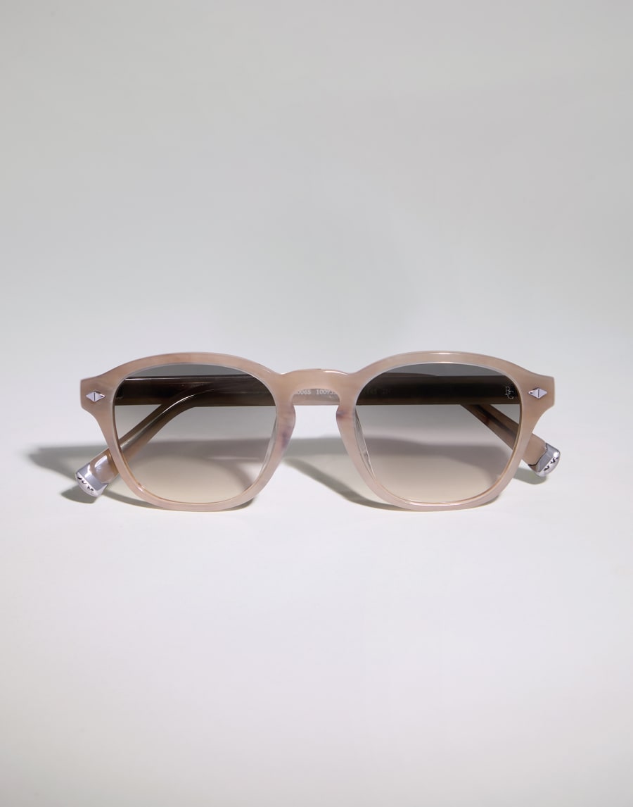 Round acetate sunglasses Cashmere Beige Eyewear - Brunello Cucinelli