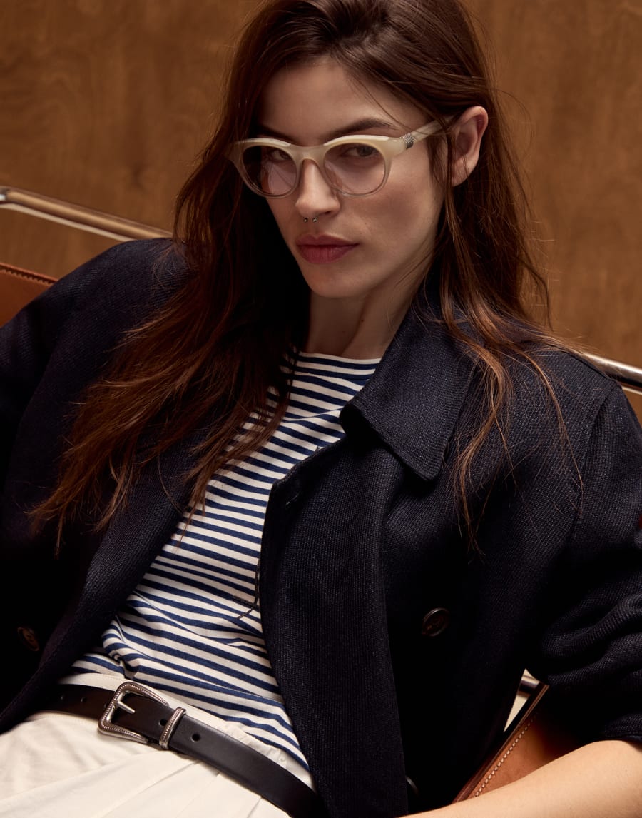 Pigalle 醋酸纤维太阳眼镜 丝滑米色/巴拿马色 眼镜 - Brunello Cucinelli