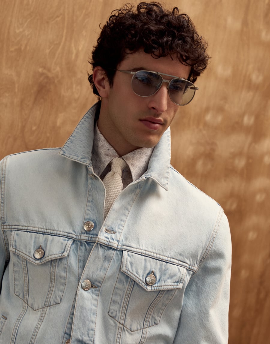 Sunglasses with photochromic lenses Satin Silver Eyewear - Brunello Cucinelli