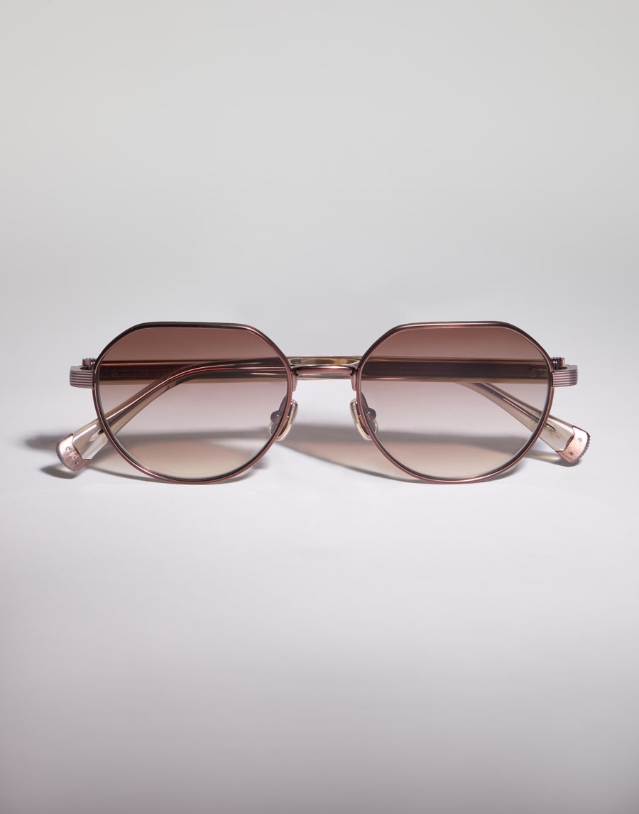 Geometric titanium frame Rose Gold Eyewear - Brunello Cucinelli