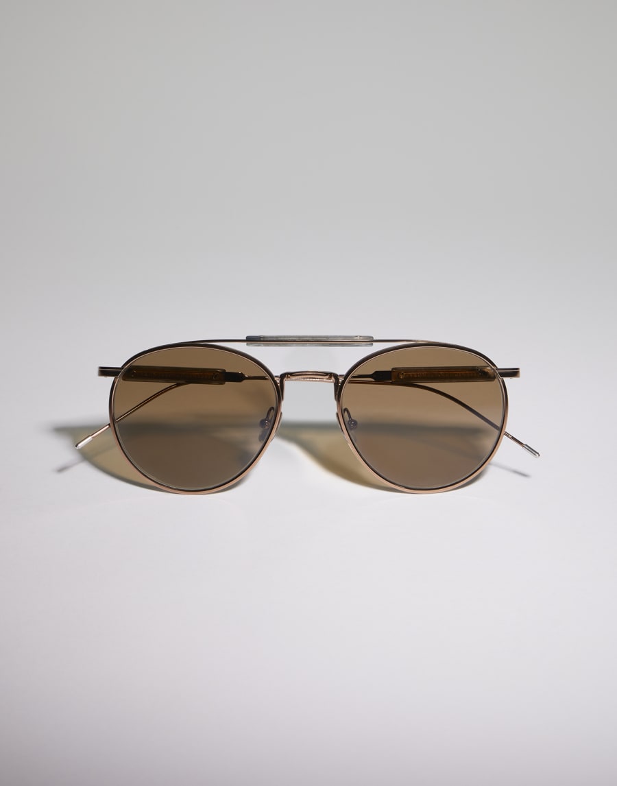Round titanium sunglasses Rose Gold Eyewear - Brunello Cucinelli
