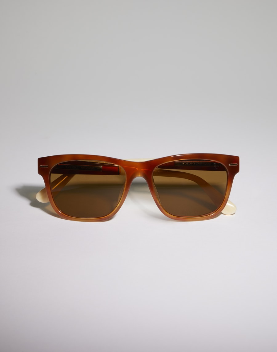 Rectangular acetate sunglasses Havana / Panama Eyewear - Brunello Cucinelli