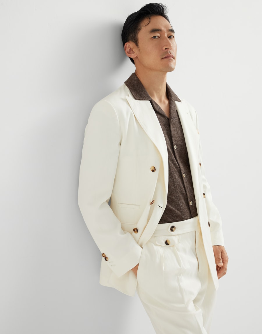 Délavé linen and silk twill jacket Off-White Man - Brunello Cucinelli